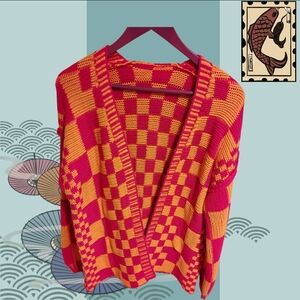 Colorful Checkered Women's Sweater